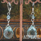 Lovely Blue Drop Shape Crystal Earrings With Lever Back Hook