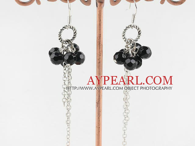 Boucles d'oreilles en cristal noir