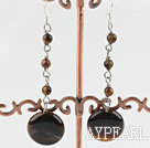 Cute Beaded Tiger Eye Dangle Earrings