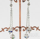 dangling style coloful rhinestone long earrings