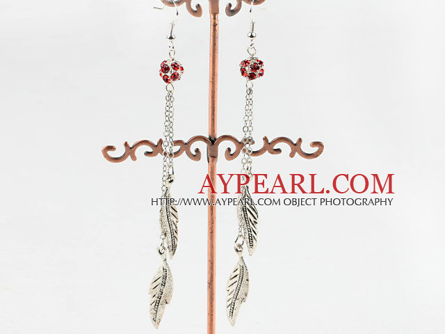 dangling style manmade diamond ball earrings