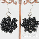 boucles d'oreilles de style pôle agate noire