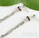 dangling style manmade diamond ball earrings 