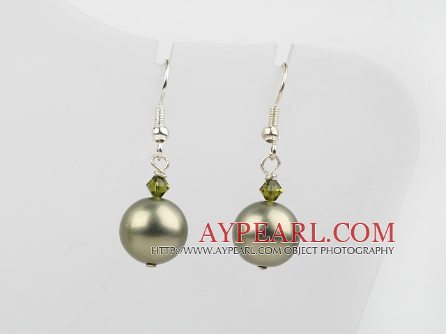 Autrichienne de cristal boucles d'oreilles perles de coquillage