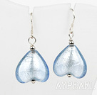 Wholesale light blue heart shape colored glaze earrings