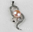 beautiful pink fresh water pearl pendant( no chains)