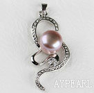 beautiful natural purple fresh water pearl pendant( no chains)