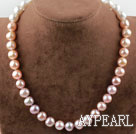 Naturliga 11-12mm Vit Rosa Lila Pearl Halsband med Moonlight Lås