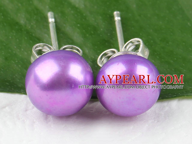 8-8.5 mm dyed purple pearl studs