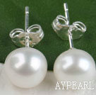 8-8.5 mm pure white fresh water pearl studs