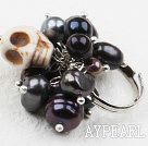 Classic Design Assorted Black Pearl und Türkis-Schädel Verstellbarer Ring