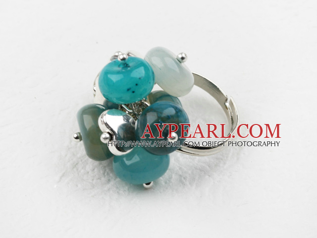 Classic Design Verschiedene Blue Jade Verstellbarer Ring