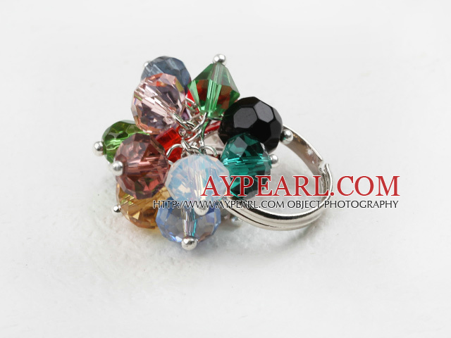 Classic Design Verschiedene Multi Color Kristall Verstellbarer Ring