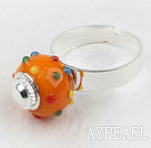 Fashion Style Orange European Bead Adjustable Ring