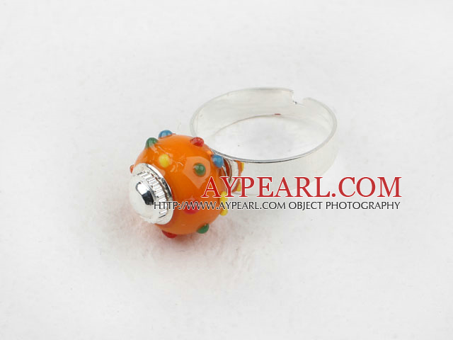 Muoti Style Orange European Bead Säädettävä Ring