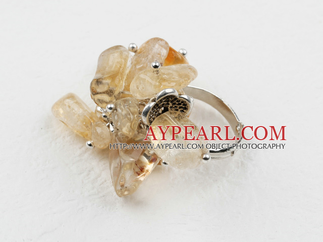 Classic Design Assorted Citrine Säädettävä Ring