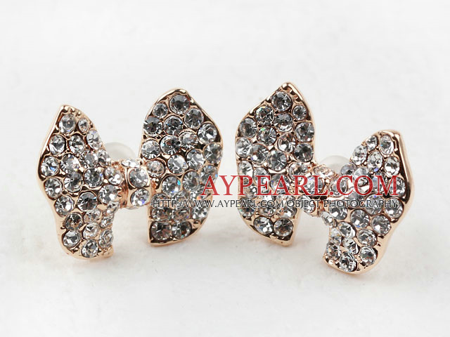 Fashion Style Schmetterlingsform Strass Vergoldet Hypoallergen Ohrstecker