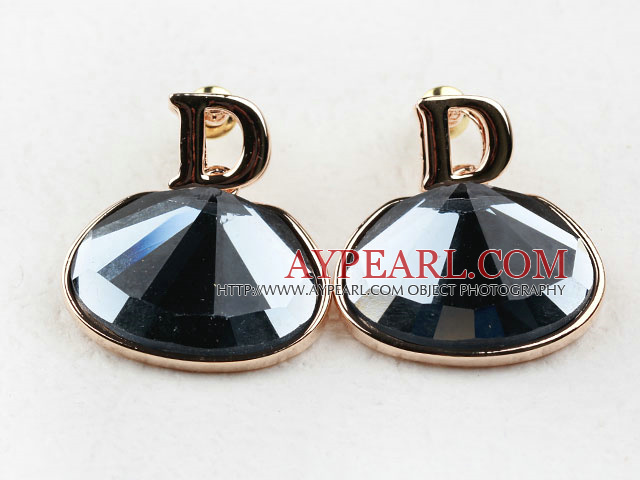 Fashion Style Big Immitation Gemstone STRASS Guldpläterade hypoallergent Studs Örhängen