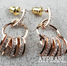 Fashion Style Claw Shape Rhinestone Gold Plated Hypoallergenic Studs Earrings