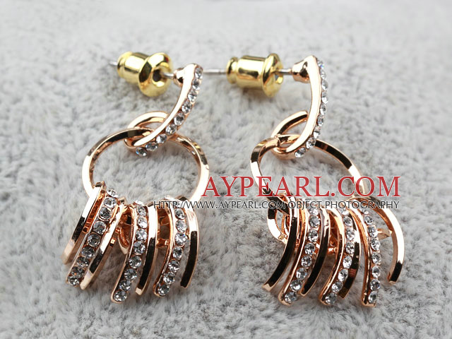 Mote Stil Claw Shape Rhinestone Gold Plated Hypoallergenic Studs øredobber