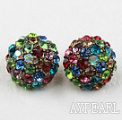 Fashion Style Half Ball Shape Multi Color Rhinestone Studs Earrings