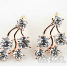 Fashion Style Meteor Shape Rhinestone Gold Plated Hypoallergenic Studs Earrings