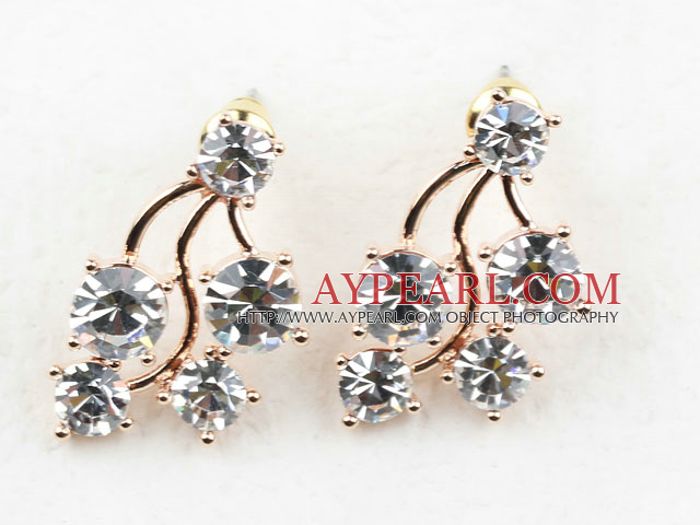 Fashion Style Meteor Shape Rhinestone Gold Plated Hypoallergenic Studs Earrings