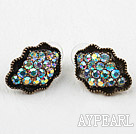 Antique Style Multi Color Rhinestone Studs Earrings