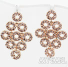 Fashion Style Multi Ring Shape Rhinestone Gold Plated Hypoallergenic Studs Earrings