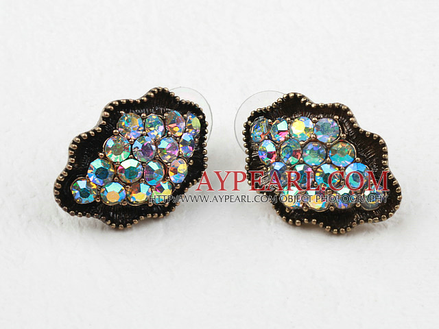 Antique Style Multi Color Strass Ohrstecker