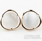 Fashion Style Immitation Cat's Eye Gold Plated Hypoallergenic Studs Earrings