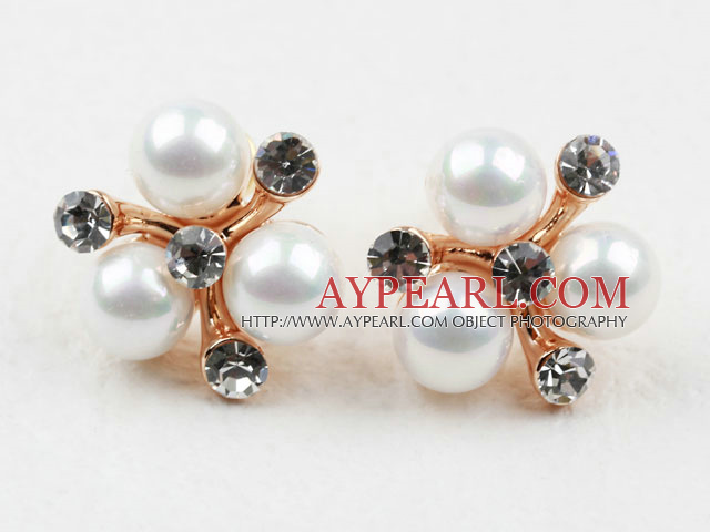 Stil de moda immitation Etapă Pearl cu aur placate cu stras hipoalergenice Snowflake cercei Prezon