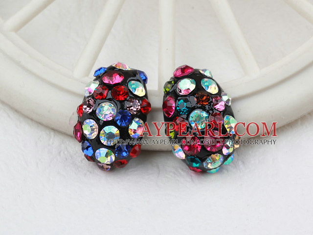 Fashion Style Ladybug Shape Multi Color Rhinstone Studs Earrings