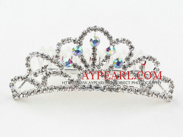 Alloy With Rhinestones Wedding Bridal Tiara with Combs