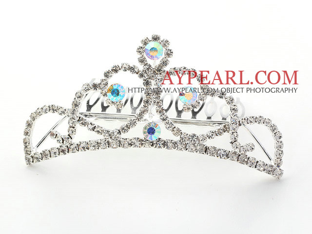 Alloy With Rhinestones Wedding Bridal Tiara with Combs