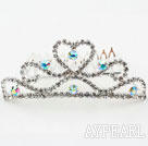 Hjerte form Alloy med rhinestones Wedding Bridal Tiara med Combs