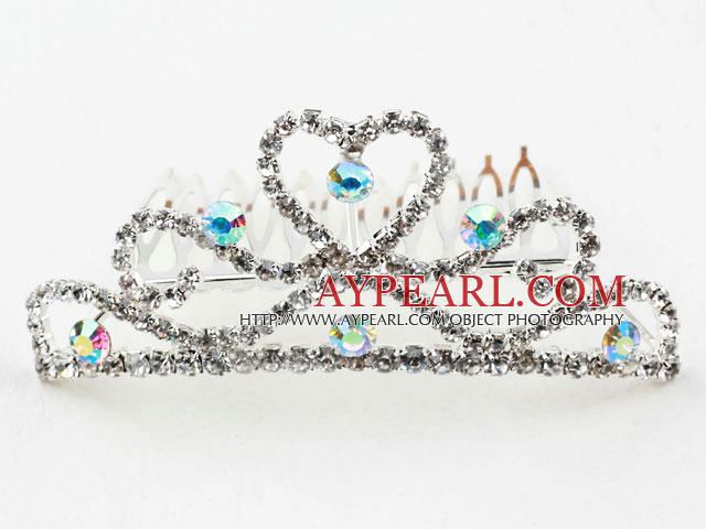 Hjerte form Alloy med rhinestones Wedding Bridal Tiara med Combs