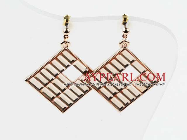 Rhombus Shape Gold Plated Hypoallergenic Studs Earrings