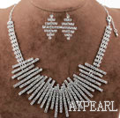 Fashion Alloy With Rhinestones Wedding Bridal Jewelry Set (Necklace and Matched Earrings)