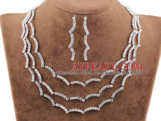 Alliage de mode avec immitation perle et strass mariage nuptiale Jewelry Set (Collier et boucles d'oreilles assortis)