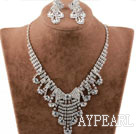 Fashion Alloy med rhinestones Wedding Bridal Jewelry Set (halskjede og matchende øredobber)