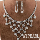 Brillant alliage avec strass mariage nuptiale Jewelry Set (Collier et boucles d'oreilles assortis)