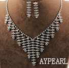 Fashion Style Alloy With Immitation Pearl and Rhinestones Wedding Bridal Jewelry Set(Necklace and Matched Earrings)