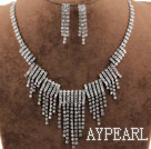 Alliage de mariage magnifique avec strass nuptiale Jewelry Set (Collier et boucles d'oreilles assortis)