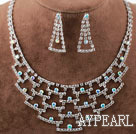 Fashion Style Alloy With Rhinestones Wedding Bridal Jewelry Set(Necklace and Matched Earrings)