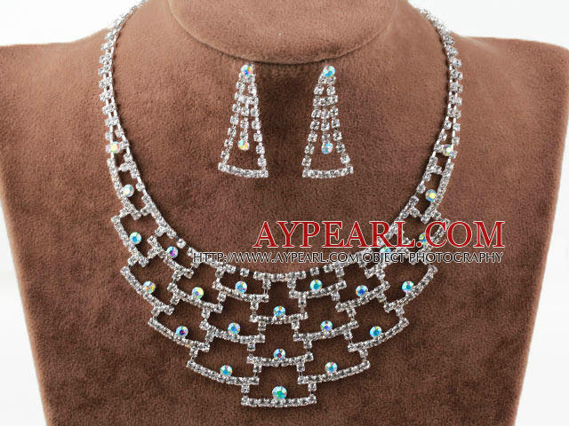 Alliage Fashion Style Avec strass mariage nuptiale Jewelry Set (Collier et boucles d'oreilles assortis)