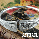 Fashion Style Sterling Silver Bangle (med mönstret Double Fish)