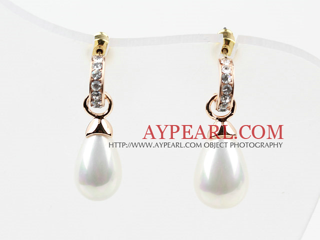 Meniurile immitation Pearl Forma cu stras placată cu aur, hipoalergenice moda cercei Prezon