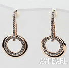 Fashion Style Donuts Shape strass Boucles d'oreilles plaqué or Hypoallergénique Goujons