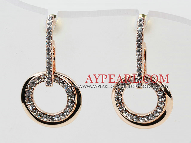 Fashion Style Donuts Form Strass Vergoldet Hypoallergen Ohrstecker